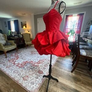 Jovani Scarlet Ruffled Prom Dress